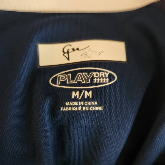 Greg Norman's Women's Cap Sleeve Golf Polo Shirt size Med Navy, White and Purple - Picture 6 of 8